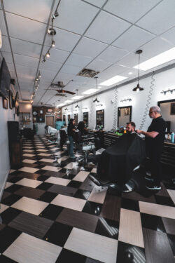 Barber giving a haircut