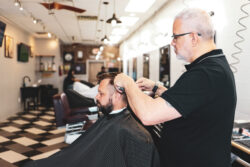 Barber giving a haircut